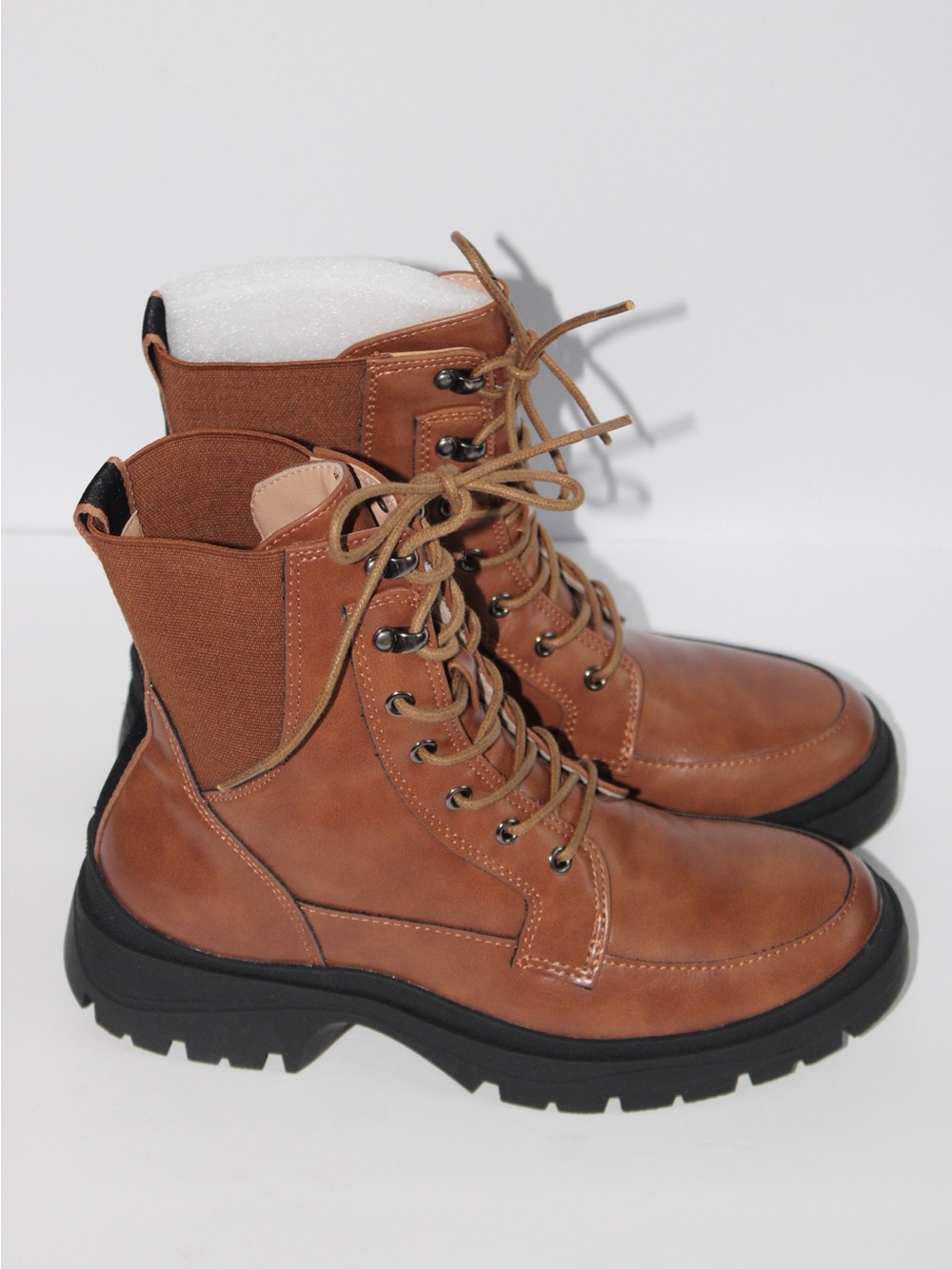 Brand New (NWOT or Box) Women’s Brown Lace-Up Combat Boots - Picture 2 of 9